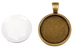 Rayher Metall-Fassung Anhänger mit Cabochon | ⌀ 2.2 cm