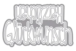 Rayher Stanzschablonen-Set Herzlichen Glückwunsch (6-8.5 cm) | 2 Stück