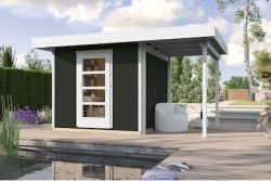Weka Designhaus wekaLine 172 A2, mit Anbau und Einzeltür, anthrazit