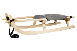Kathrein Rodel Tourenrodel Zweier-Planensitz Retrograu | 125 × 43 × 23 cm | max. 180 kg