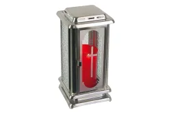 Lienbacher Grablaterne Inox mit Türe | 24 × 12 × 12 cm