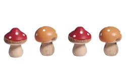 Rayher Holz-Fliegenpilze | 2.5 × 3.3 cm | 5 Stück