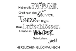 Rayher Holzstempel Lebe Dein Leben | 7 × 7 cm
