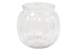 Rayher Glasvase Bauchig mit Rillen | 12 × 12 × 11 cm | 700 ml