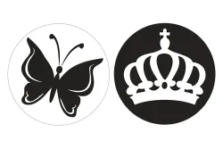 Rayher Labels Schmetterling und Krone | ⌀ 3 cm | 2 Stück