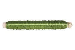 Rayher Blumendraht auf Holzwickel Maigrün | ⌀ 0.55 mm | 100 g