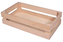 Rayher Holzkiste mit Latten-Optik und 2 Wandhaken | 30.5 × 16.7 × 7.6 cm