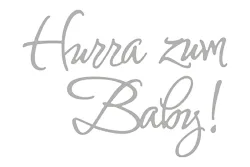 Rayher Stanzschablone Hurra zum Baby | 3.6 × 1.7 cm | 3 Stück
