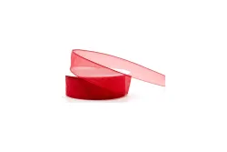 Organza rot mit Kante 25mmx4m