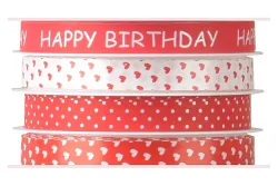 Multispule Happy Birthday rot 4x10mm