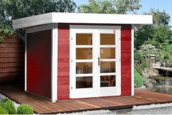 Weka Designhaus 126 mit Flachdach und Verglaster Türe | 3 × 3 m