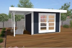 Weka Designhaus 126 A mit Flachdach und Anbau | 4.4 × 3 m