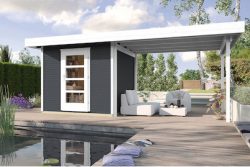 Weka Designhaus wekaLine 172 B2, mit Anbau und Einzeltür, anthrazit