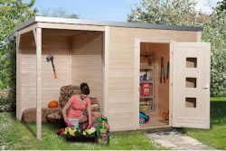 Weka Designhaus wekaLine 413 A mit Flachdach Natur | 4.5 × 3 m