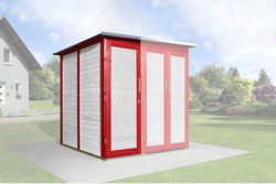 Weka Garten Modul Save Bike Schwedenrot | 2 Türen