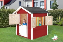 Weka Tabaluga Kinder Spielhaus Drachenhöhle Holz Rot-Weiss | 122 × 122 × 122 cm