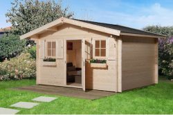 Weka Gartenhaus 135 Gr.1 mit Vordach Natur | 3 × 4 m