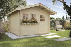 Weka Gartenhaus 139 A Gr. 1 45 mm mit Vordach Natur | 2.5 × 3 m