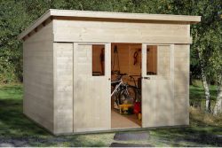 Weka Schiebetürhaus 225 Holz Natur Gr. 2 | 3 × 3 m