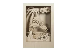 Rayher Holzbausatz 3D-Motiv Flamingo | 20 × 30 × 6.7 cm | 10 Stück
