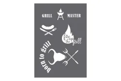 Siebdruck-Schablone Grill Master A4, 1 Schablone+1 Rakel, SB-Btl