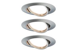 Paulmann 93420 Base Einbauleuchte 3er Set LED GU10 15 W Edelstahl (gebürstet)
