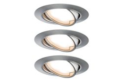 Paulmann 93421 Base Einbauleuchte 3er Set LED LED 15 W Eisen (gebürstet)