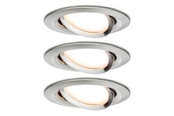 Paulmann 93447 Nova Einbauleuchte 3er Set LED LED 18 W Eisen (gebürstet)