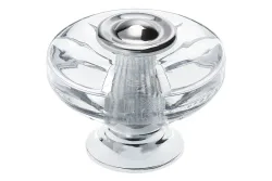 Siro Möbelknopf H119 Kunststoff Glaseffekt Chrom | ⌀ 38 mm