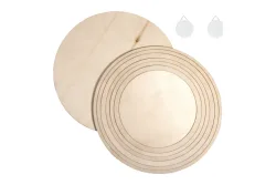 Rayher Holzplatten und Ringe Set | 15-25 cm | 8 Stück