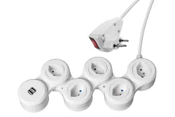 Steba Snake Steckdosenleiste Weiss | 2 m | 5xT13 | 2xUSB