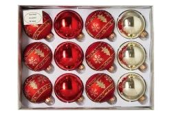 Baumkugeln aus Glas 24 Stk. gold rot