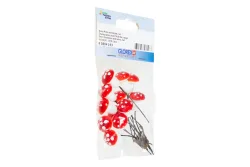 Glorex Deko-Pilze mit Draht Rot | 12 Stück | 1.6 × 2 cm