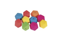 Rayher Silikonperlen Hexagon | 10 Stück | 14 mm