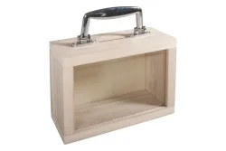 Rayher Holzkoffer mit Sichtfenster FSC MixCred | 18 × 8 × 13 cm