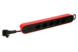 Max Hauri 160034 Steckdosen-Verteiler 1 Stück Rot, Schwarz CH-Stecker 1 St.