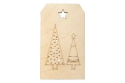Holz-Anhänger Weihnachtsbäume,FSCMixCred, 4,8x8,2cm