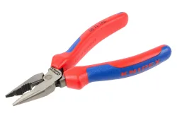 Knipex 08 22 145 SB Spitz-Kombizange mit Mehrkomponenten-Hüllen schwarz atramentiert 145 mm