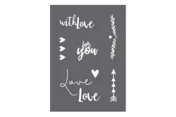Siebdruck-Schablone with love A5, 1 Schablone+1 Rakel, SB-Btl