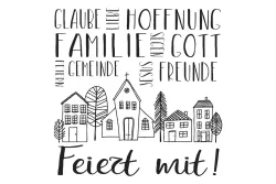 Stempel Feiert mit! , 7x7cm