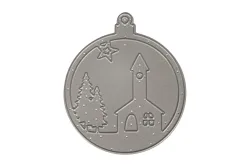 Stanzschablone Weihnachtskugel Kirche, 6,5cm ø, SB-Btl 1Stück