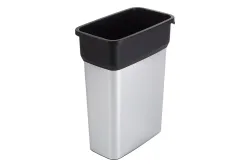 Rotho Abfalleimer GEO in Metalloptik | 61 × 49 × 29 cm | 55 l