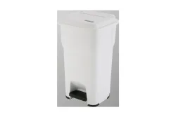 Rotho Abfalleimer mit Pedal Hera Weiss | 69 × 39 × 39 cm | 60 l
