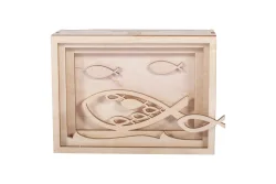 Rayher Holz-Geschenkbox 3D Fisch | 11.5 × 8.5 × 5 cm
