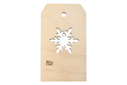 Rayher Holzanhänger Schneeflocke FSC MixCred | 5 × 8 cm