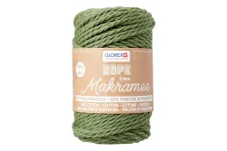 Glorex Makramee Rope Gedreht Oliv | 3 mm | 250 g