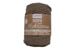 Glorex Makramee Rope Gedreht Hellbraun | 3 mm | 250 g