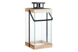 My Home Laterne Metall und Holz | 16.5 × 16.5 × 36 cm
