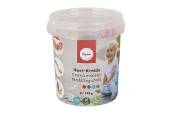 Knet-Kreide 6x125g, Eimer 750g