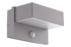 Eglo LED Aussenwandleuchte mit Sensor Azzinano Silber-Weiss | 12 × 19 cm